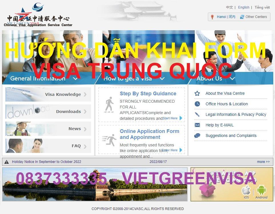 Hướng dẫn khai form visa Trung Quốc online 2024 cập nhật 