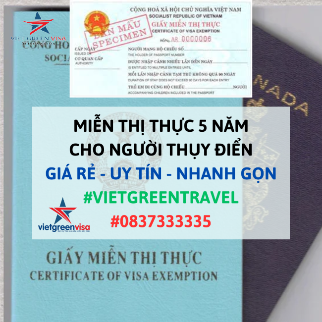 LÀM GIẤY MIỄN THỊ THỰC 5 NĂM CHO NGƯỜI THỤY ĐIỂN UY TÍN