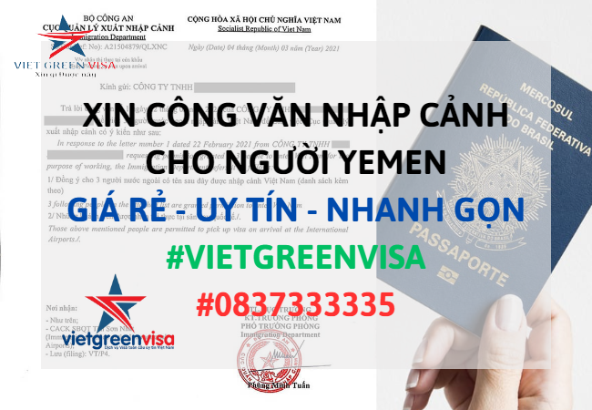 Dịch vụ xin công văn nhập cảnh Việt Nam cho người Yemen