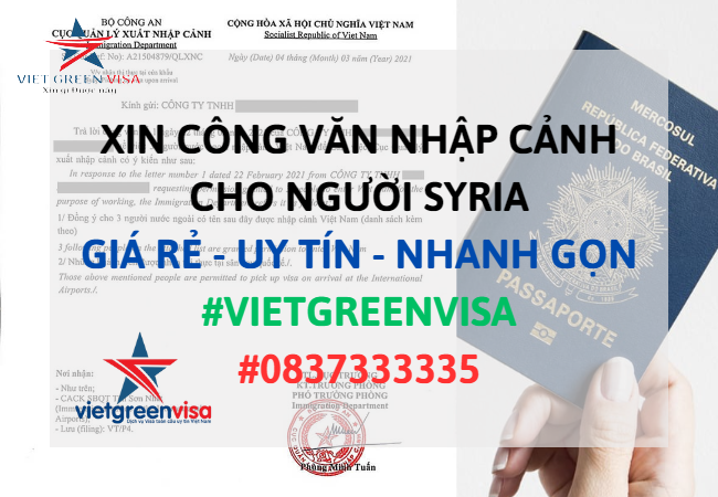Dịch vụ xin công văn nhập cảnh Việt Nam cho người Syria