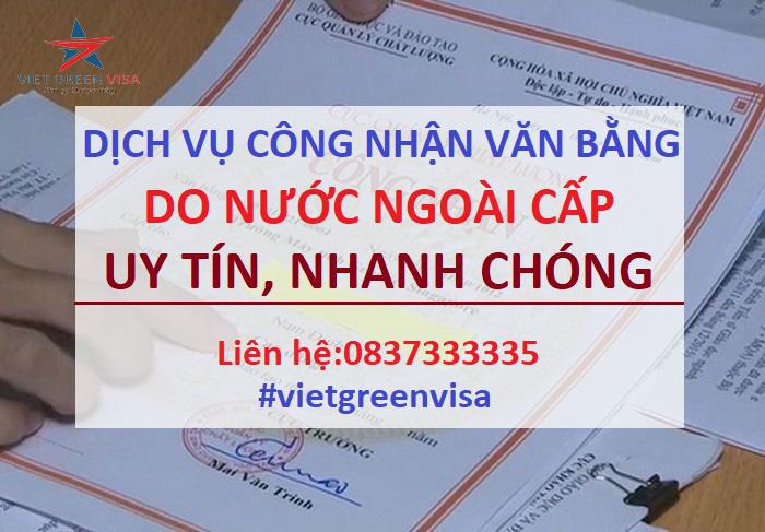 công nhận văn bằng nước ngoài, Viet Green Visa, Dịch vụ làm công nhận văn bằng nước ngoài tại Hải Phòng