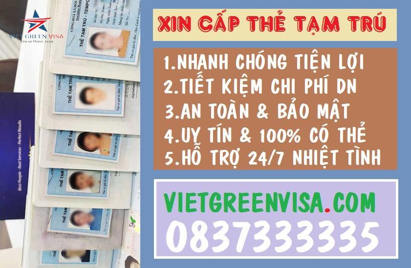 Dịch vụ xin cấp thẻ tạm trú cho người nước ngoài tại Việt Nam