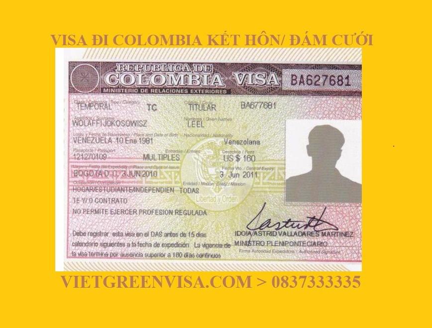 Xin Visa Colombia kết hôn, sang Colombia tổ chức đám cưới