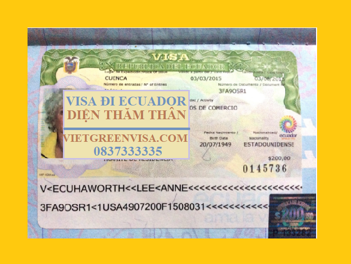 Xin Visa Ecuador thăm thân, nhanh gọn, giá rẻ