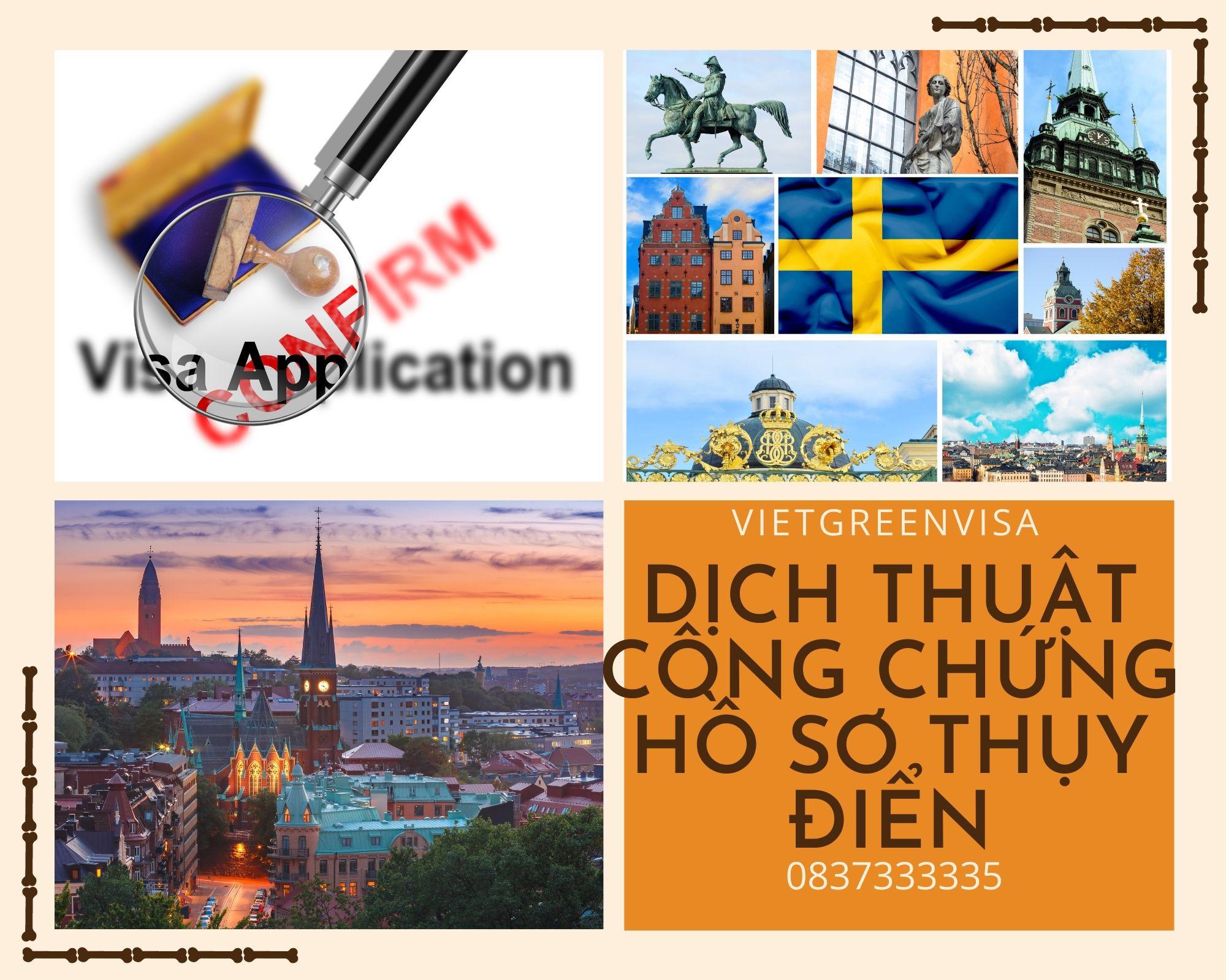 Dịch thuật công chứng hồ sơ visa du lịch, du học Thụy Điển