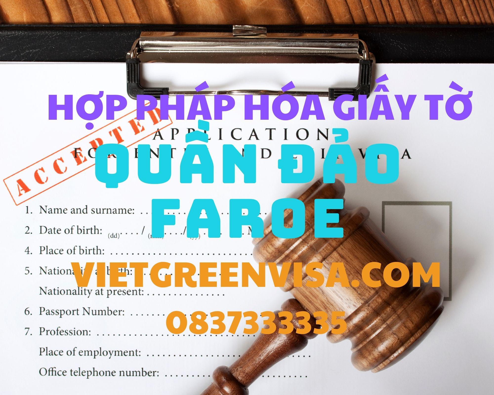 Hợp pháp hoá giấy tờ sử dụng tại Quần đảo Faroe