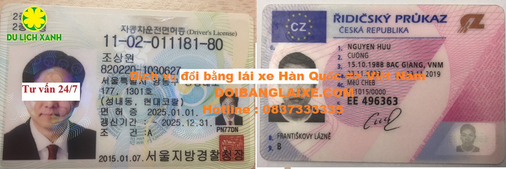 DỊCH VỤ ĐỔI BẰNG LÁI XE HÀN QUỐC SANG VIỆT NAM