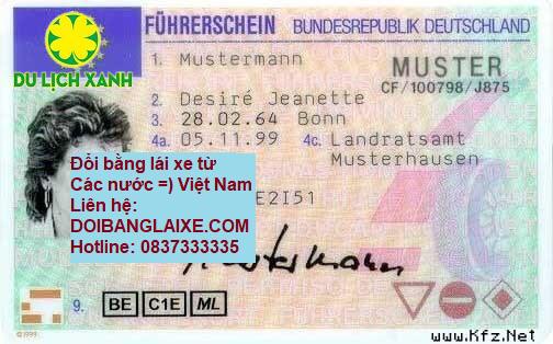 DỊCH VỤ ĐỔI BẰNG LÁI XE BỈ SANG VIỆT NAM