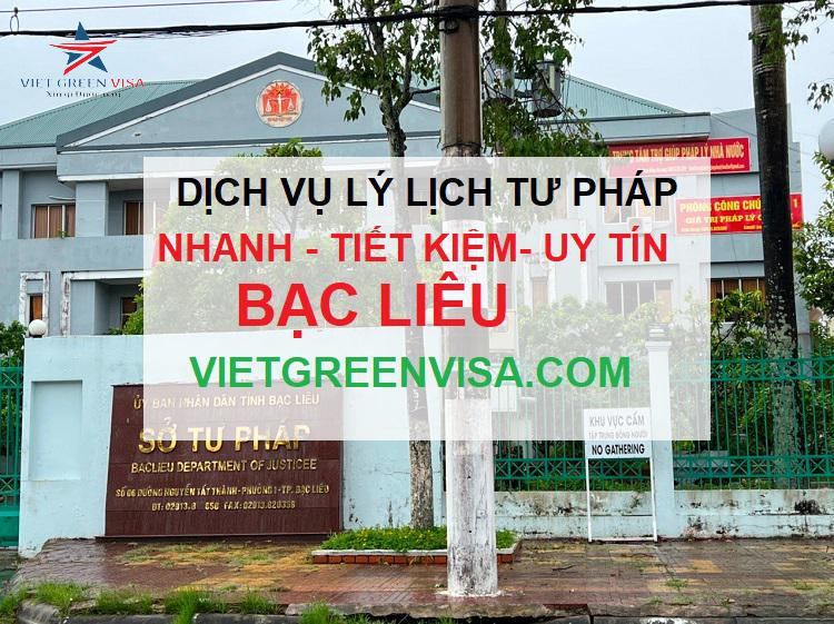 Dịch vụ làm lý lịch tư pháp tại Bạc Liêu trọn gói