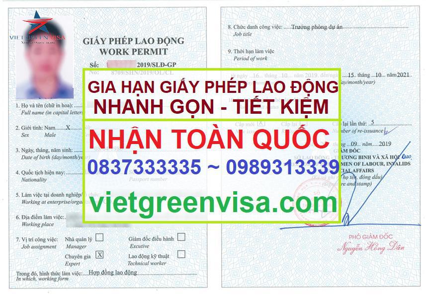Dịch vụ gia hạn giấy phép lao động cho người nước ngoài tại Việt Nam