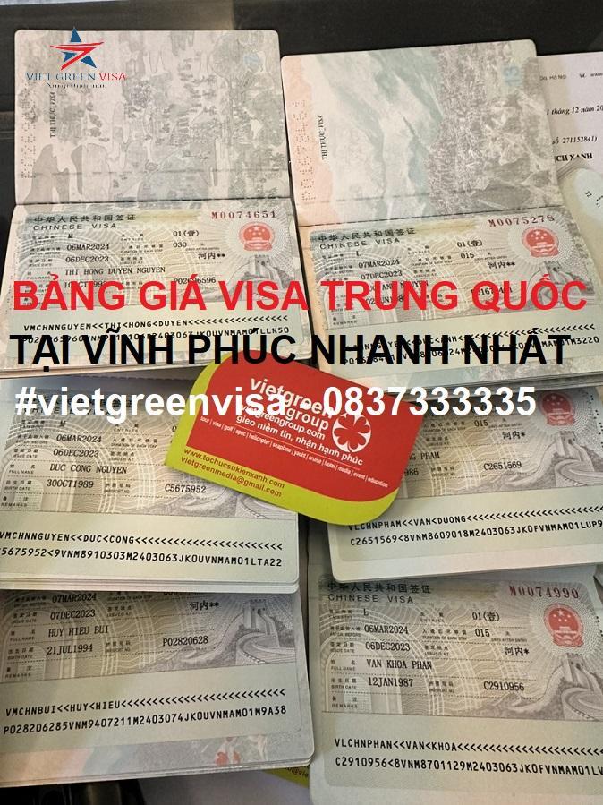 Dịch vụ xin visa Trung Quốc tại Vĩnh Phúc uy tín trọn gói