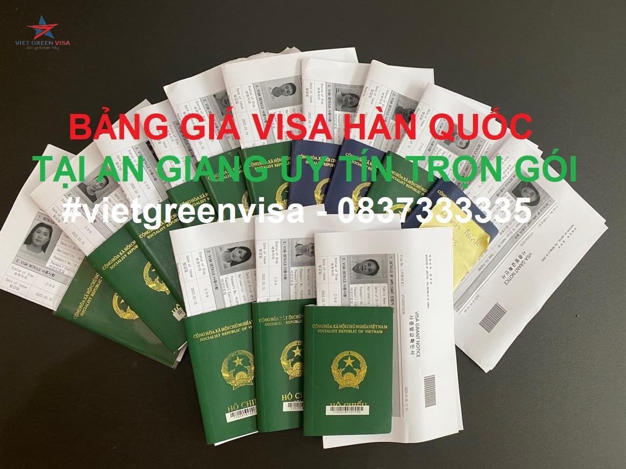 Dịch vụ xin visa Hàn Quốc tại An Giang trọn gói giá rẻ